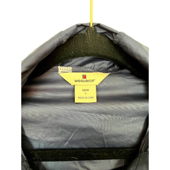 Hooded Jacket L Blue Mesh Pocket Windbreaker Nylon Lightweight Woolrich Vintage - Picture 3 of 10